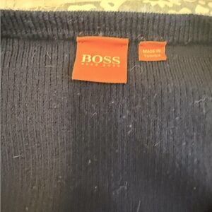 Navy Blue Boss V-Neck sweater Medium